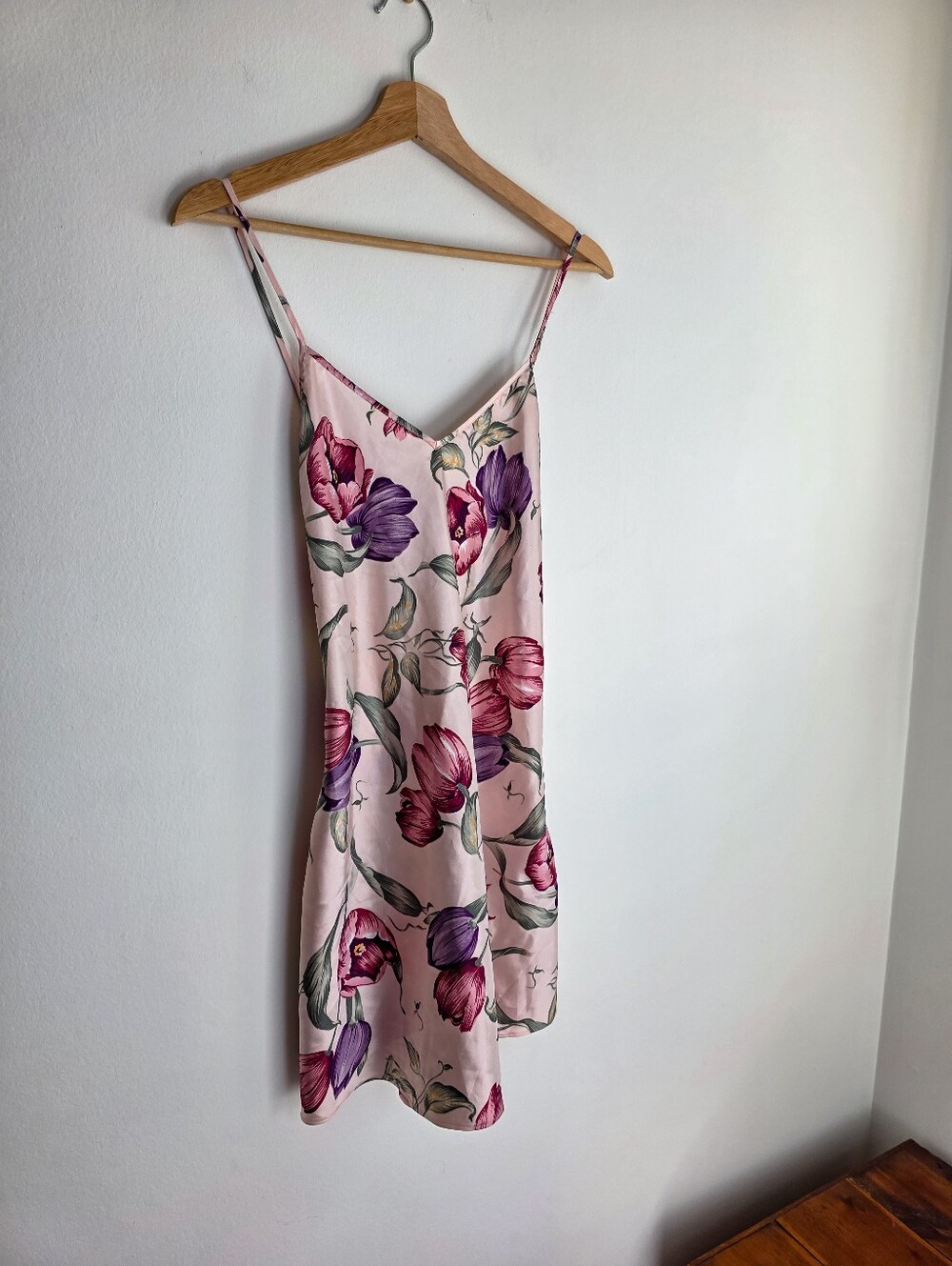 Vintage Kathy Ireland Satin Floral Slip Dress Nightgown